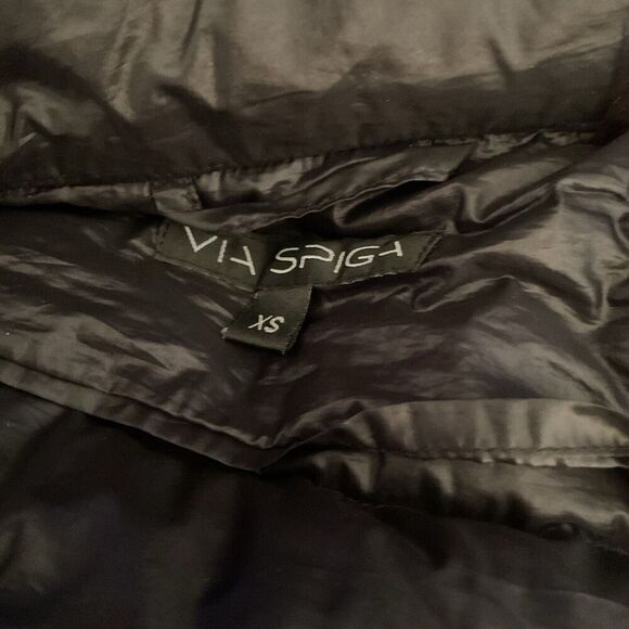 Via Spiga Womens Black Quilted Lightweight Puffer Jacket Coat, Size XS - Picture 10 of 12